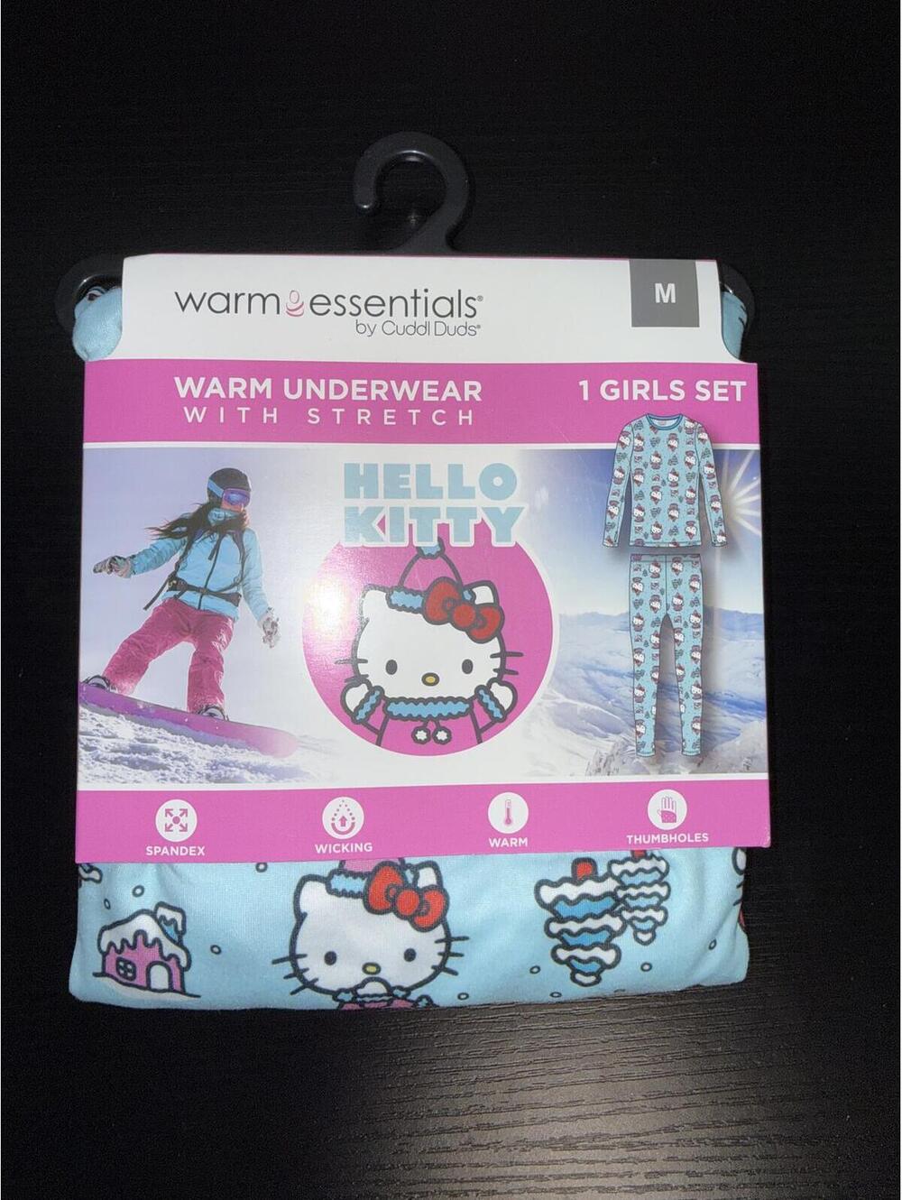 Hello Kitty Warm Essentials Thermal Underwear Set – Girls M, NWT